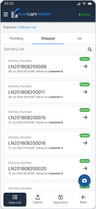 DeliveryList-Shipped